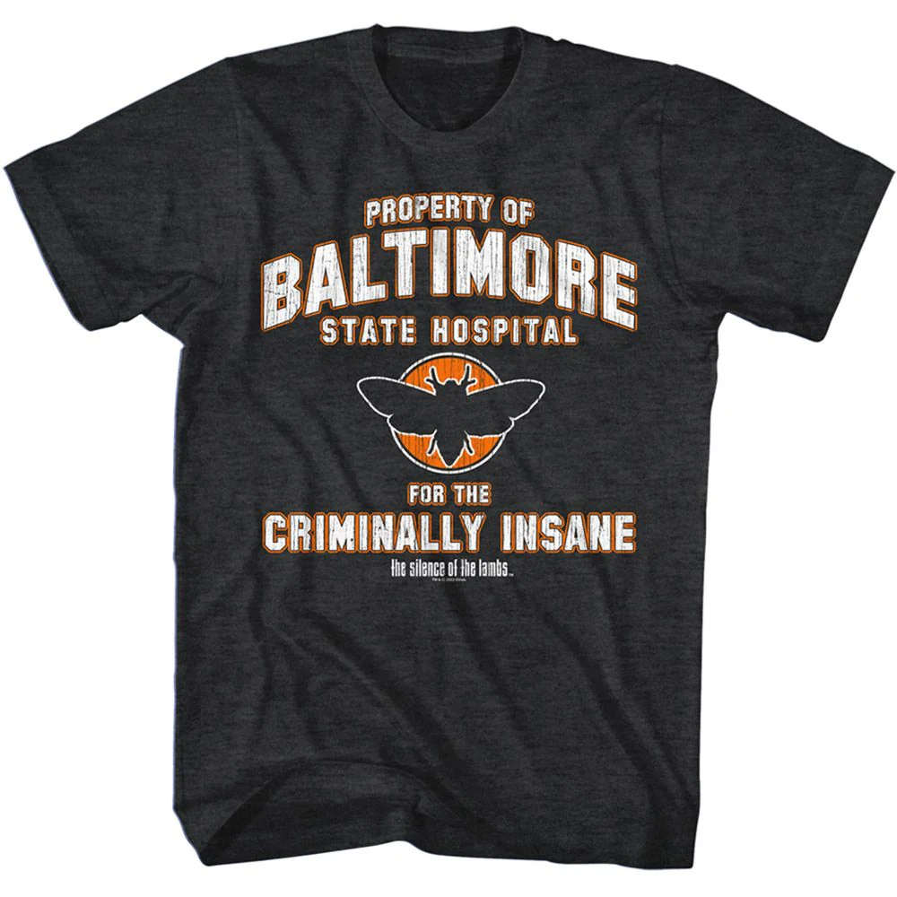 Unisex Adult T-shirt Rockinstone Silence Of The Lambs Movie Silence Baltimore State Heather Black Sizexxxl