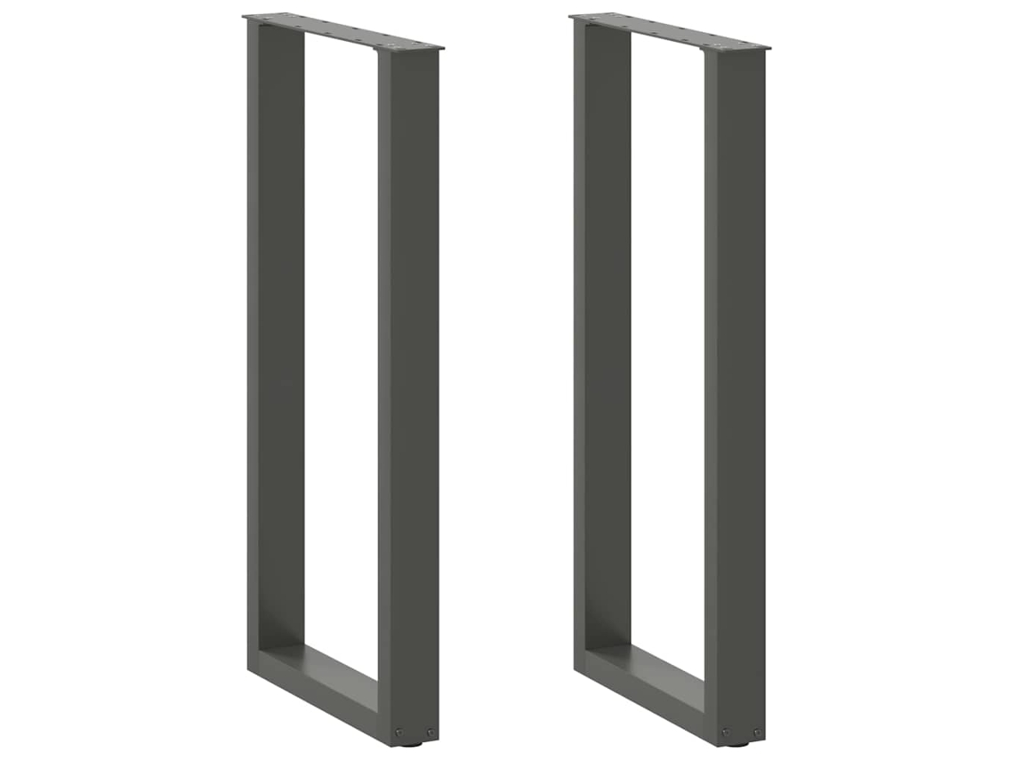 Vidaxl Pés Para Mesa De Bar Em Formato De U, 2 Peças, Antracite, 50x(100-101) Cm, Aço
