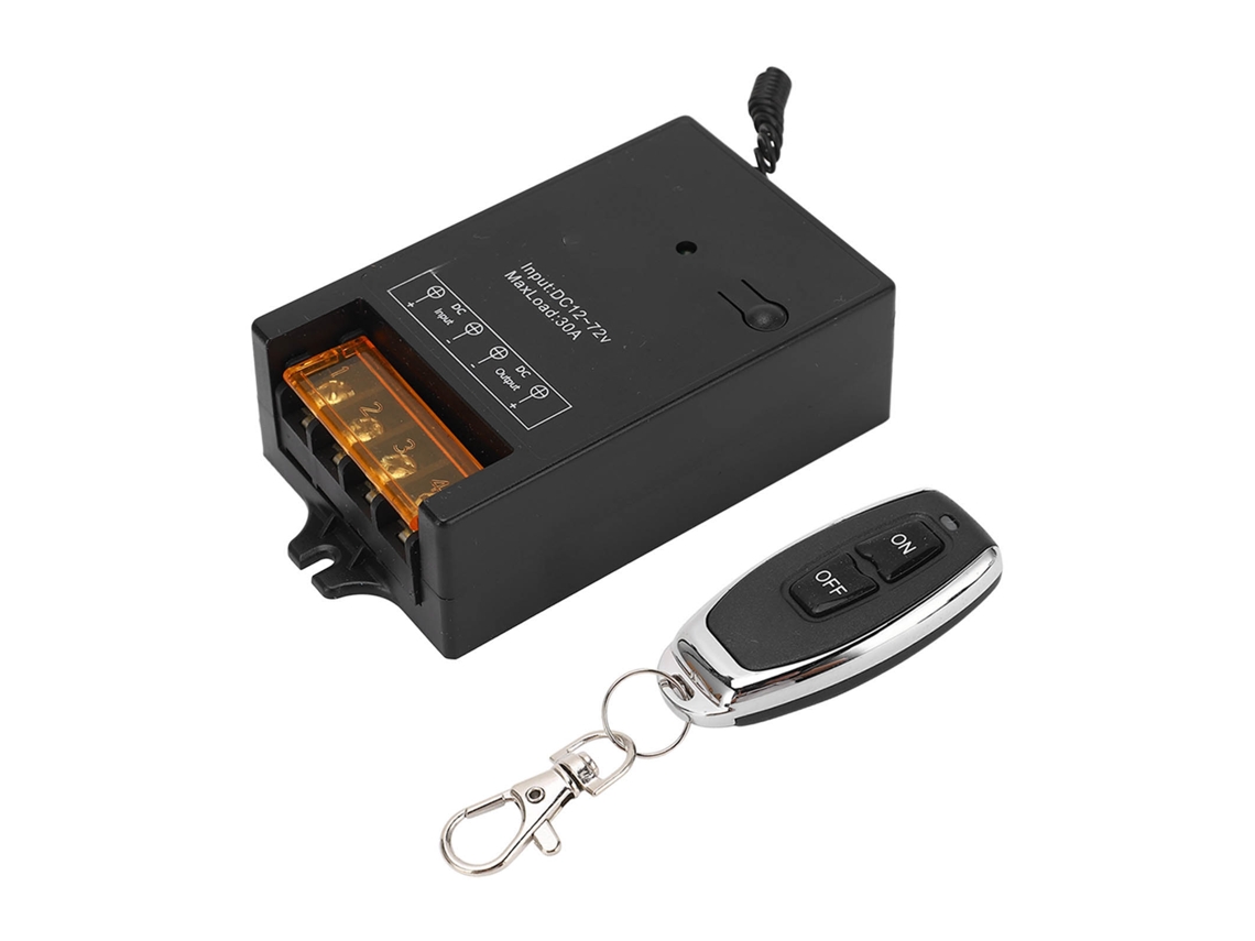 Interruptor de Relé Sem Fio 433mhz RF para Veículos Controle Remoto 12v 72v 30a Bobina Latão S/MARCA