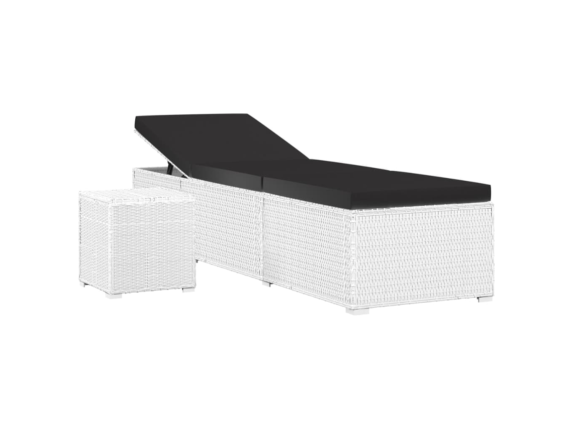 Sun Lounger, Sun Loungers Vidaxl Branco Rattan / Vime (n/a)