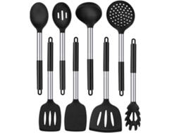Kit de Utensílios de Cozinha em Silicone, 8 Panelas Não Adesivas, com Alça de Aço Inoxidável, Sem Bpa SUNNY SPACES