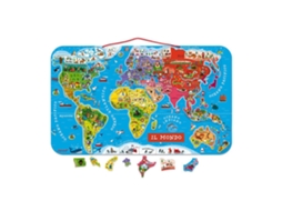 Janod Magnetic World Map Puzzle Italian Version