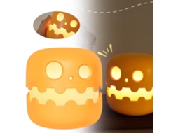 Luminária Noturna De Abóbora Halloween Com Rosto Sorridente,