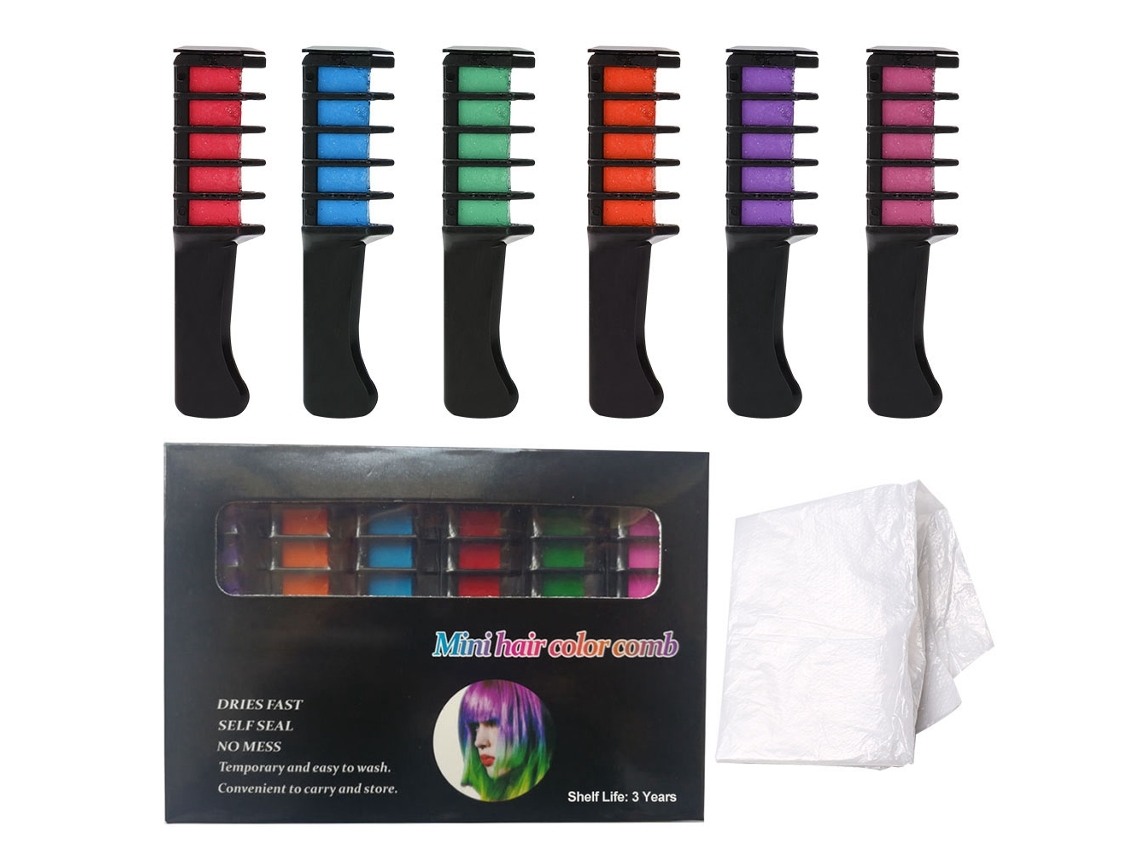 2026-6 Piezas Pente De Giz Para Colorir Cabelo Descartável Kit De Ferramenta De Beleza Temporária 01