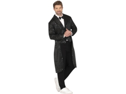Traje ou fraque com lantejoulas pretas para homem