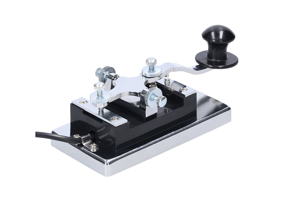 Chave telegráfica elétrica K4 de alta resistência para treinamento em código Morse, ondas curtas e comunicação CW.