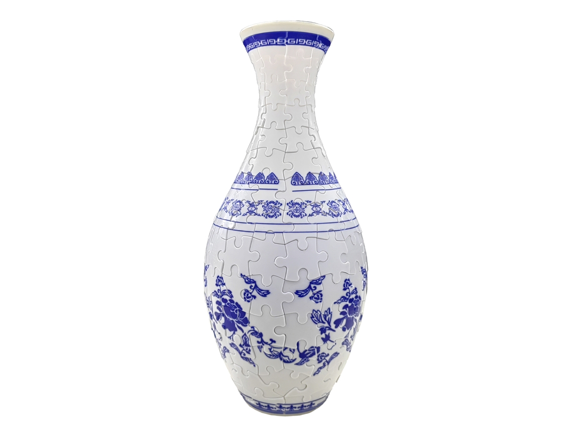 Quebra-cabeça 3d Em Abs, 160 Peças - Formato Tradicional De Vaso, Dimensões 11x11x25 Cm
