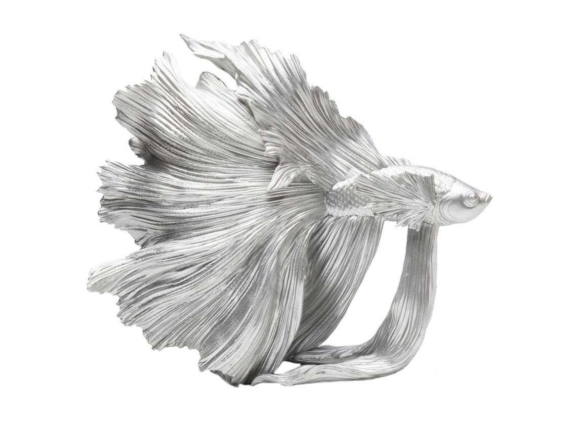 Peça Decorativa Betta Fish Prateado Small