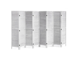 Biombo De Madeira De 8 Painéis Estilo Europeu 3250x1700x18,5 Mm, Branco Vevor