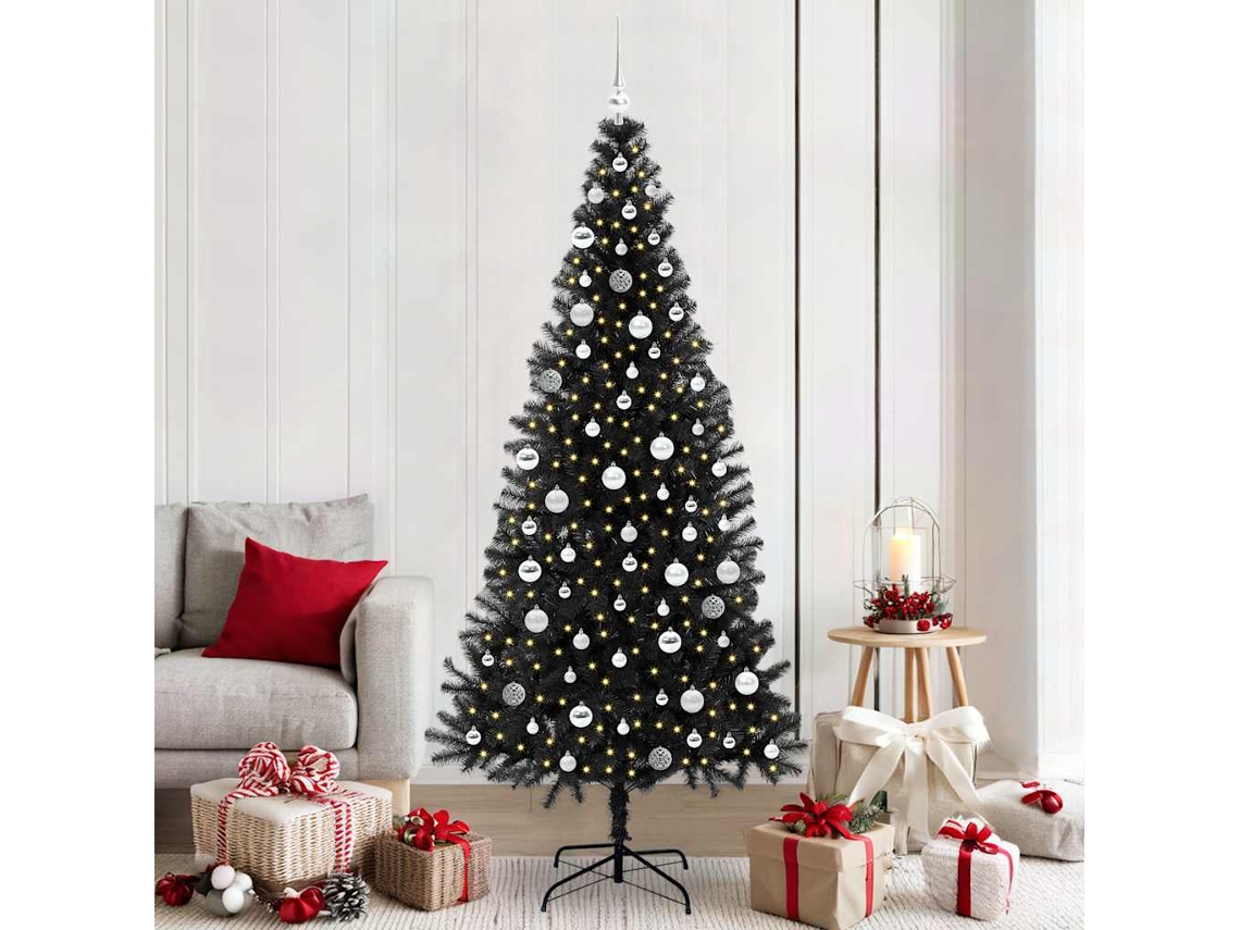 Vidaxl Árvore De Natal Preto 210 Cm Pvc