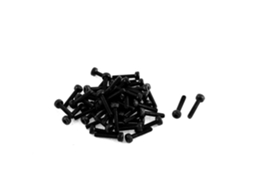 Parafuso de Máquina com Cabeça Sextavada Interna M2x10mm em Aço Liga Preto, 50 Peças CHABERLU
