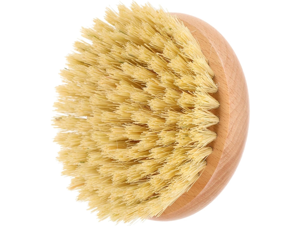 Escova De Banho Redonda Veemoon Com Cabo Sisal Em Madeira Cerejeira Chinesa Corporal Prática Para Massagem E Limpeza Do