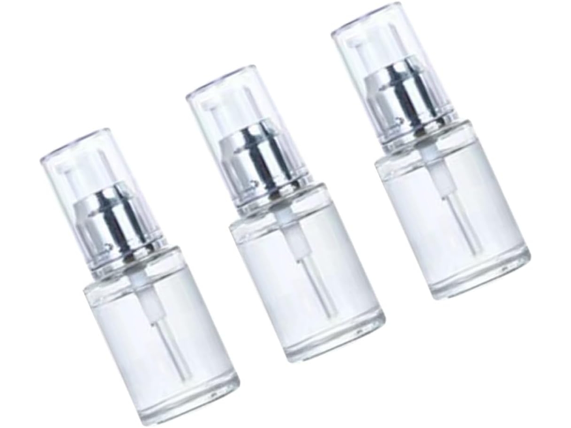 Frascos de vidro branco vazios de 30 ml com bomba dosadora, frasco cosmético portátil