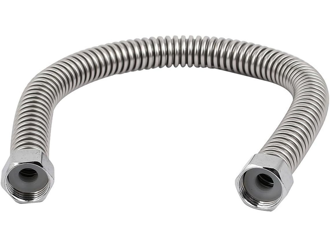 Tubo Corrugado de 20 Mm com Rosca F1/2" 'g1/2' e 40 Cm Comprimento para Abastecimento Aquecedor CHABERLU