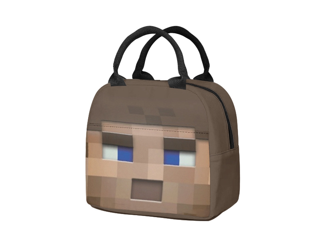 Lancheira Minecraft para estudantes e crianças, Lancheira portátil para campus, Recipiente térmico para alimentos YFL Aquaforge