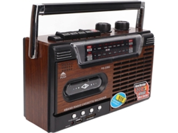 Boombox Portátil com Reprodutor de Cassete Rádio Am/fm e Gravador - ELORY