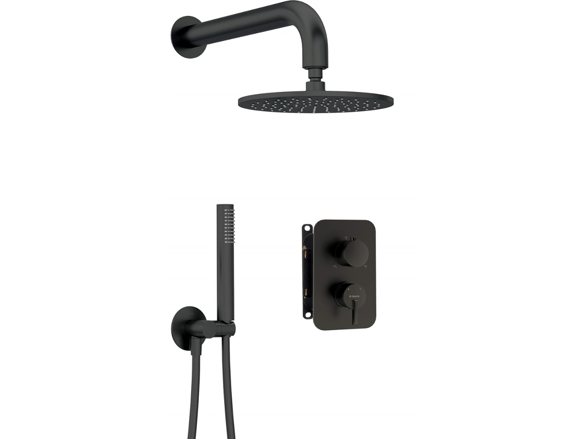 Concealed Shower Set With Mixer Box With Overhead Shower Deante