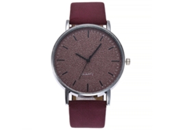 Relógio Unisex Pulseira Pu com Movimento de Quartzo Dial Esfumado Vansvar (vermelho)