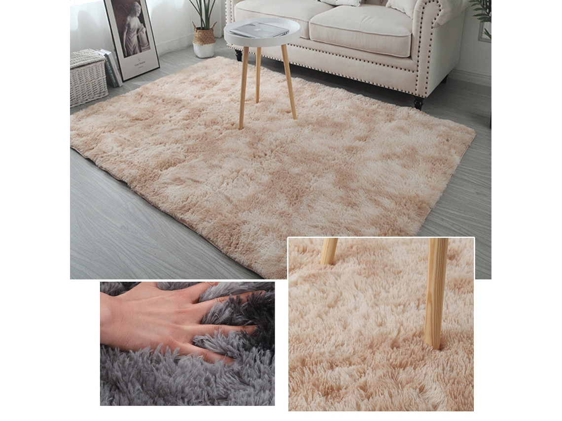 Tapete macio retangular hipoalergênico para sala de estar e quarto decorativo lavável à máquina S/MARCA