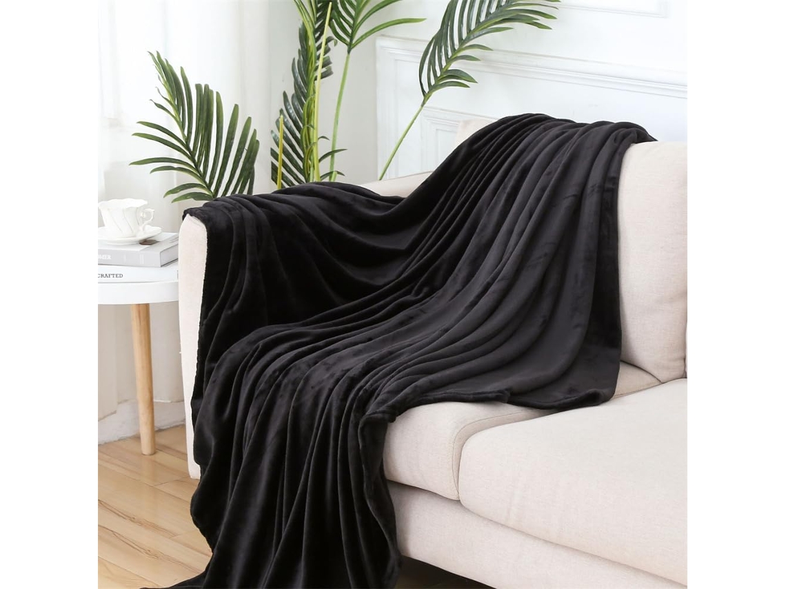 Manta de Flanela Lã Fansu Cor Sólida Microfibra Macia e Quente para Outono Inverno Colcha Fofa Quarto Ou Sofá