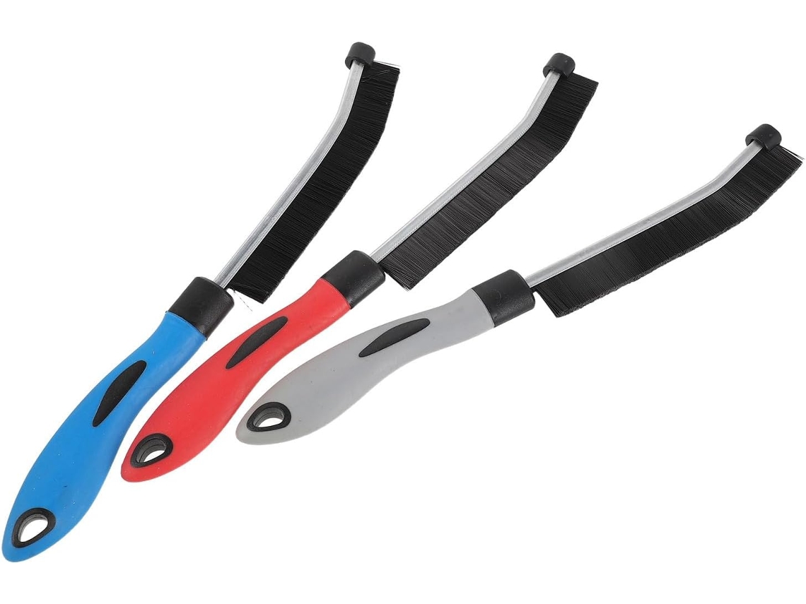 Conjunto De 3 Escovas Curvas Para Limpeza Frestas Com Cabo Ergonômico E Cerdas Silicone, Ideais Para Cozinha E Cantos