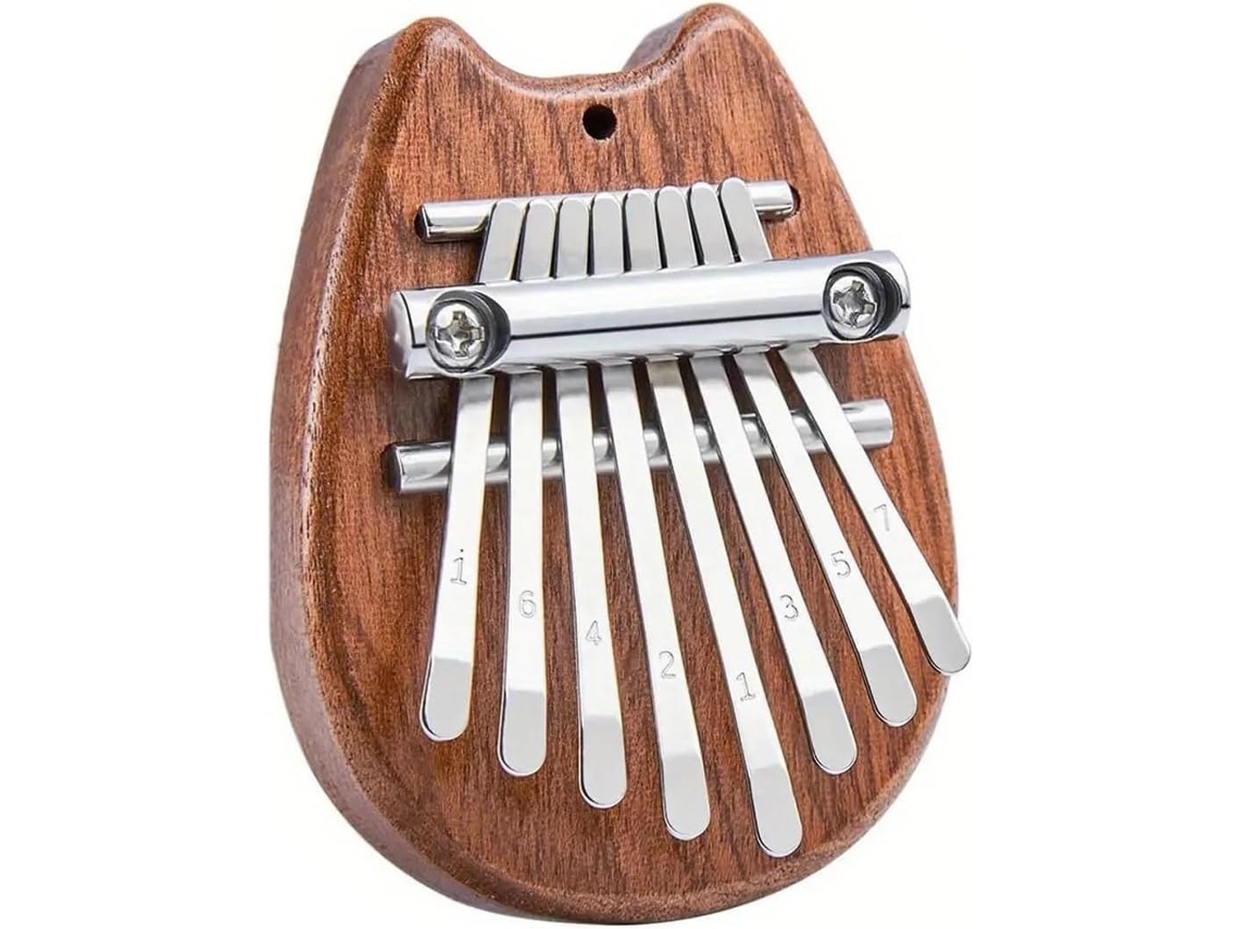 Mini Kalimba de 8 Teclas, para Iniciantes e Amantes da Música, Chaveiro com Pingente de Instrumento Musical, Acessórios Incríveis AQUAFORGE