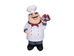 Estátua de Chef Decoração Resina para Cozinha Cafeteria Sala de Estar