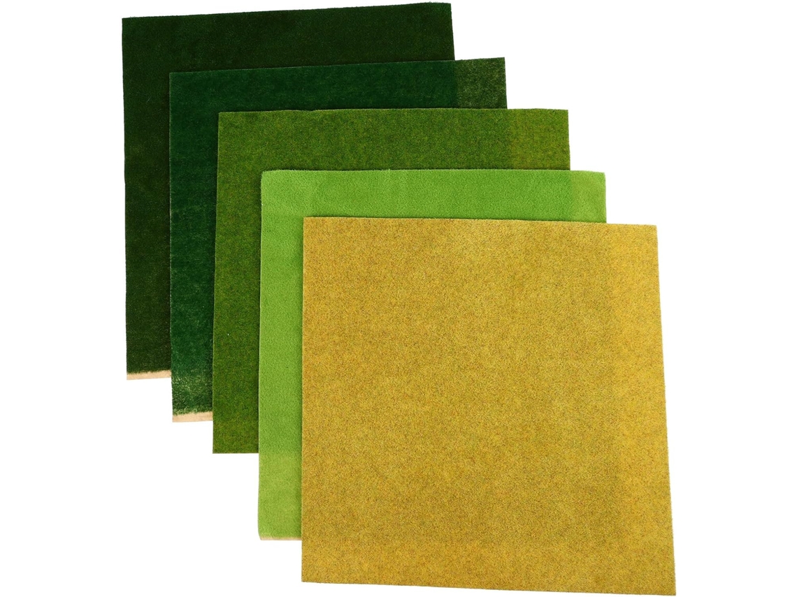 Papel De Grama Sintética, 5 Peças De 25x25 Cm, Tapete Decorativo Para Faça Você Mesmo, Multicolorido