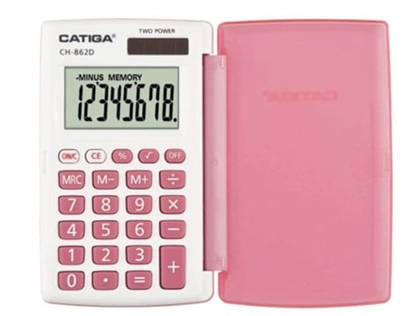 Calculadora Básica CATIGA CH-862D Rosa (Outlet Caixa Aberta - 8 dígitos)