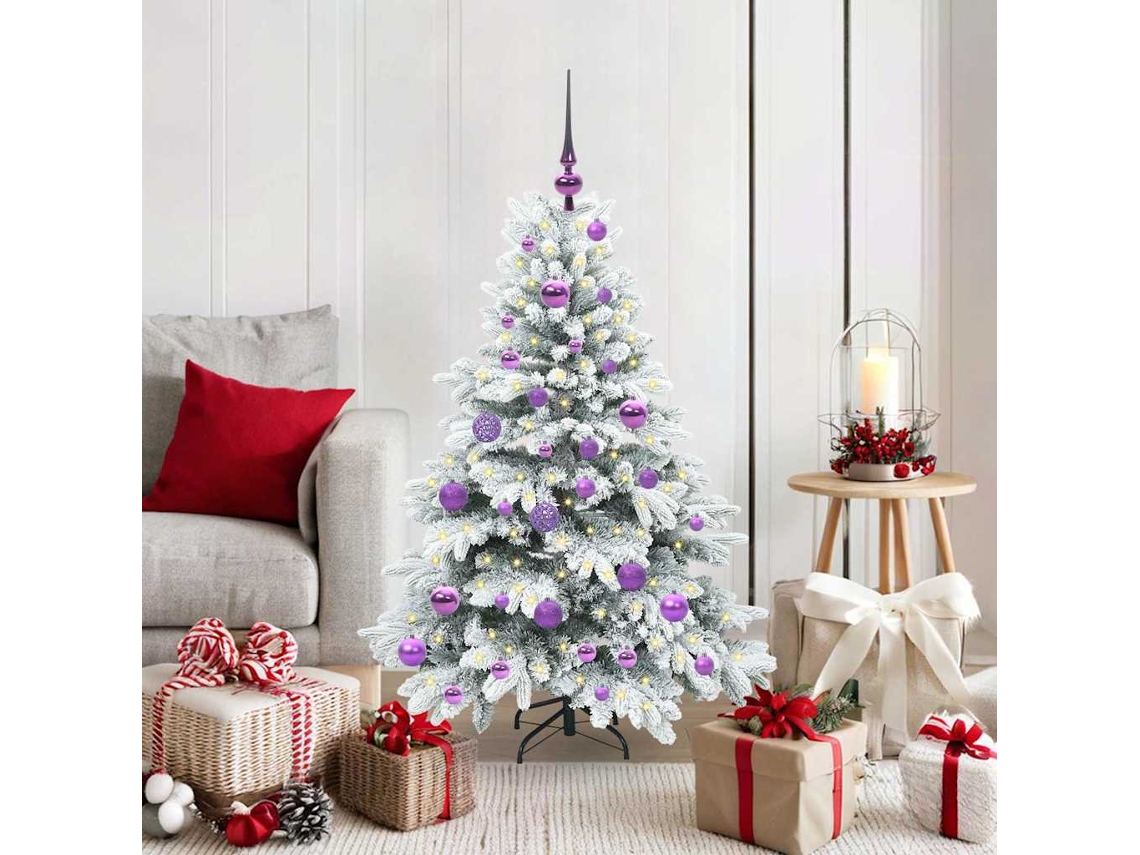 Vidaxl Árvore De Natal Artificial Com 150 Leds Branco 120 Cm Pe E Pvc