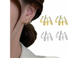 2026 aretes de Aro Con Piedras Brillantes Claw Geométricos de Plata S925 para Mujer Joyería Regalo