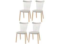 Cadeiras Estilo Nórdico Cinza Claro 43x52,5x83cm conjunto 4, Encosto Alto, Pés Faia S/MARCA