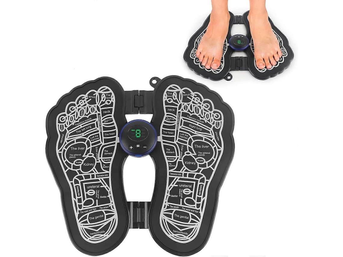 Massageador Elétrico Ems Para Os Pés, Portátil Usb Almofada Massageadora Pés Com 6 Modos E 9 Frequências Aju