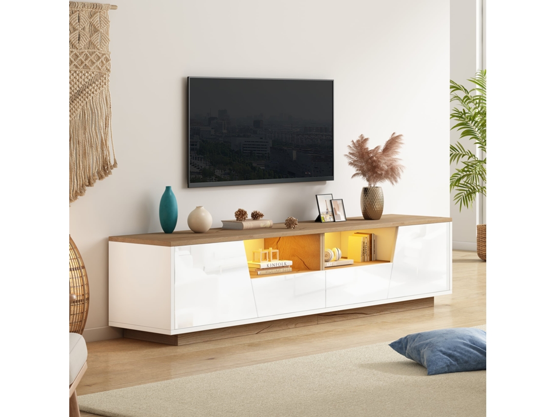 Móvel 180x40x46 2 Gavetas 2 Armários Led Até 75"
