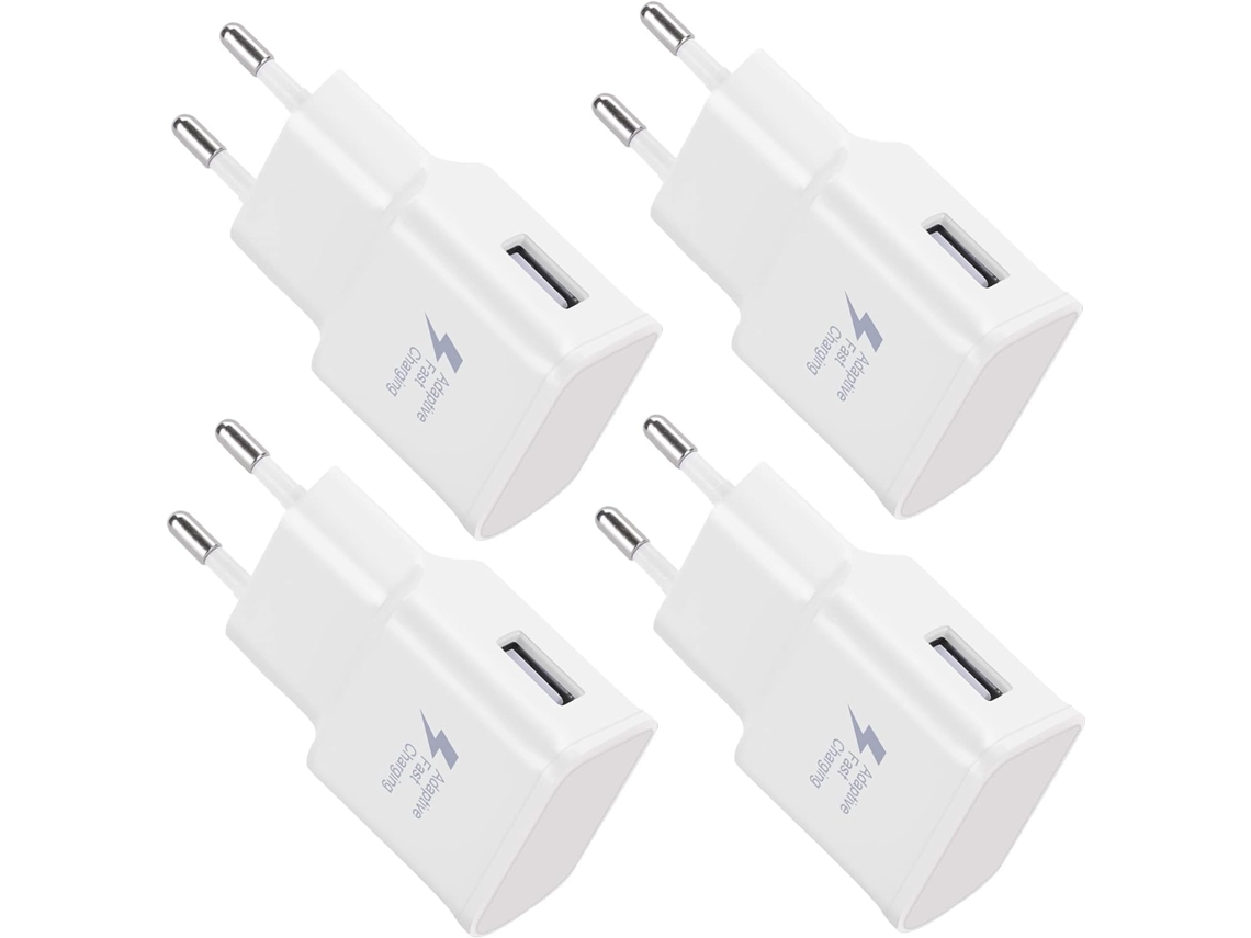 Pacote Com 4 Adaptadores De Energia Usb 5v-2a, Soquete Universal Para Carregamento Rápido, Para Telemóvel