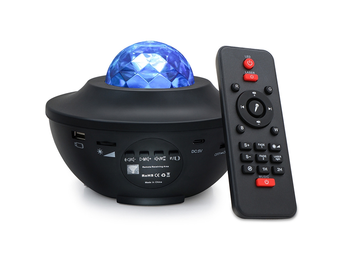 Projetor de Estrelas com Alto, Falante e Led, Lâmpada Galáxia/ Lâmpada Multicolorida BRILVIBERA