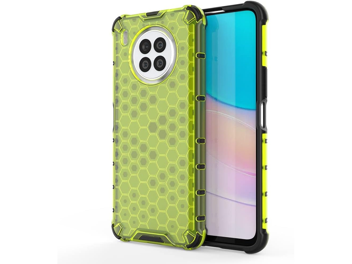 Capa Lite Proteção Quatro Cantos Reforçados para Honor, Huawei Nova 8I/50 Lite HONGWE. Pele Sintética Textura Macia Anti-Choque Verde