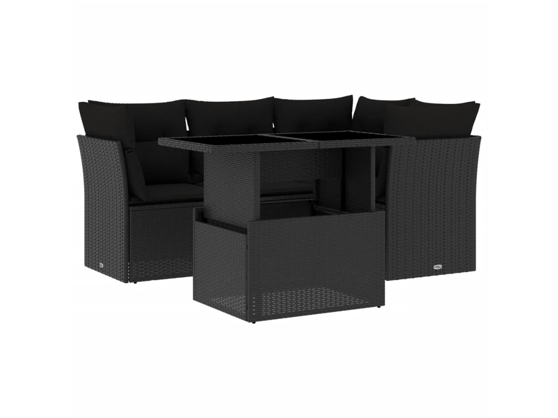 Garden Sofa Set, Garden Sofa Sets Vidaxl Preto Rattan / Vime (n/a)