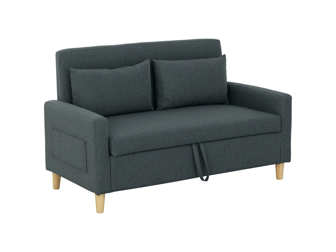 Conjunto de móveis de jardim em rattan com 3 peças: mesa redonda e 2 poltronas com almofadas S/MARCA