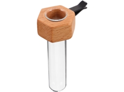 Difusor De Flores Hidropônicas Elegante Em Madeira E Vidro Para Vaso.