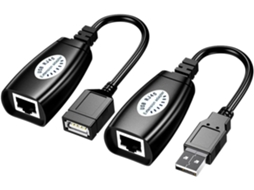 Adaptador Usb Ethernet Compatível Com Teclados E Dispositivos, Na Cor Preta (plástico).