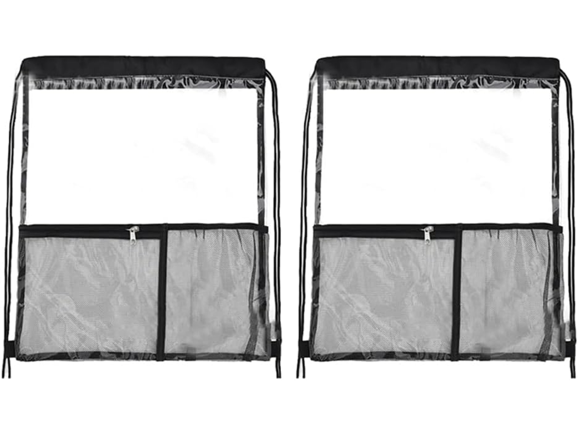 Conjunto de 2 sacolas SFUSHOS transparentes com cordão, aprovadas pelo estádio