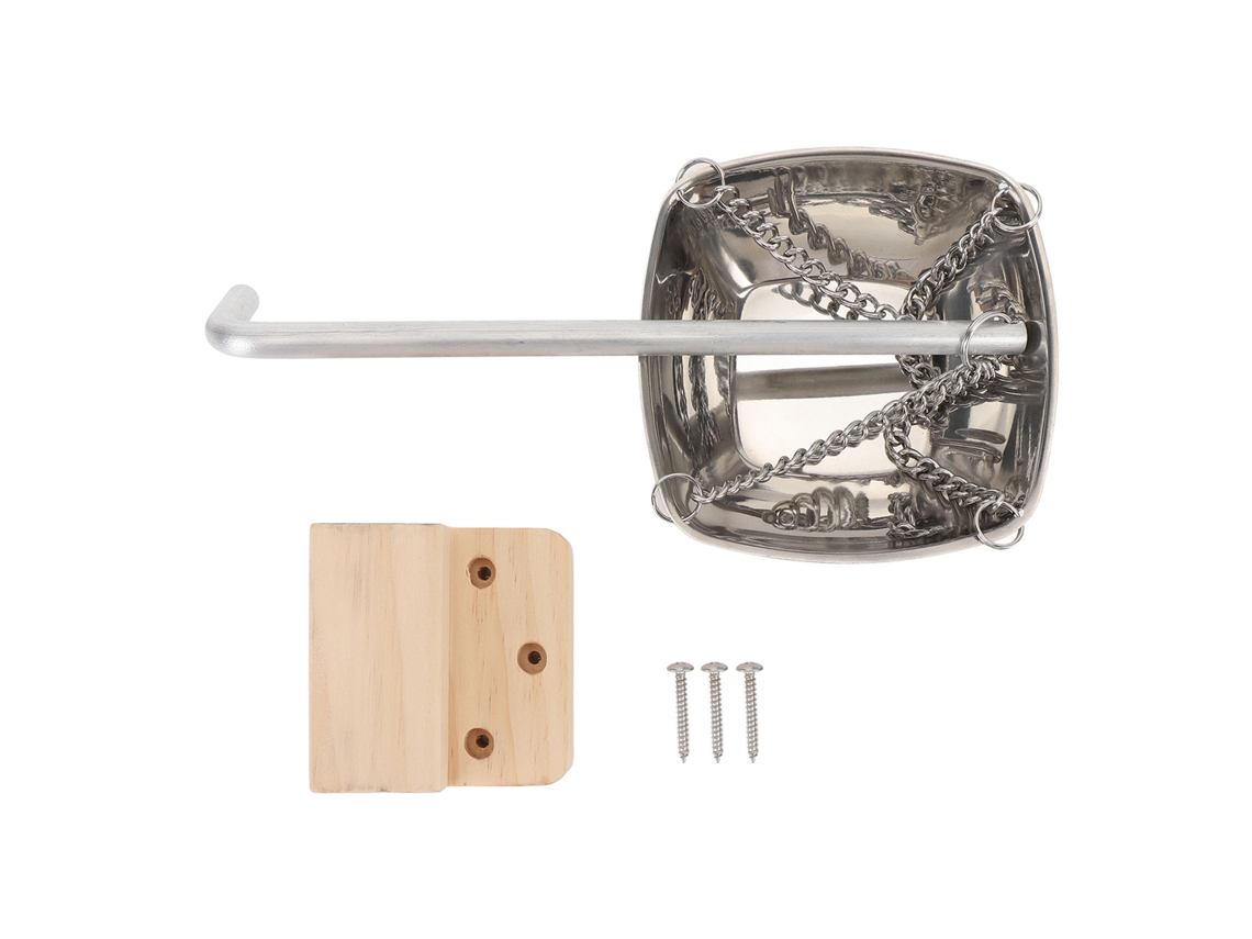 Taza De Aceite Aromático De Acero Inoxidable Para Sauna Con Bloque De Madera Y Tornillos
