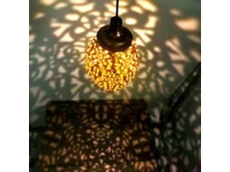 Luz solar de ferro à projeção de gotas impermeável para jardim decoração pendente | S/MARCA