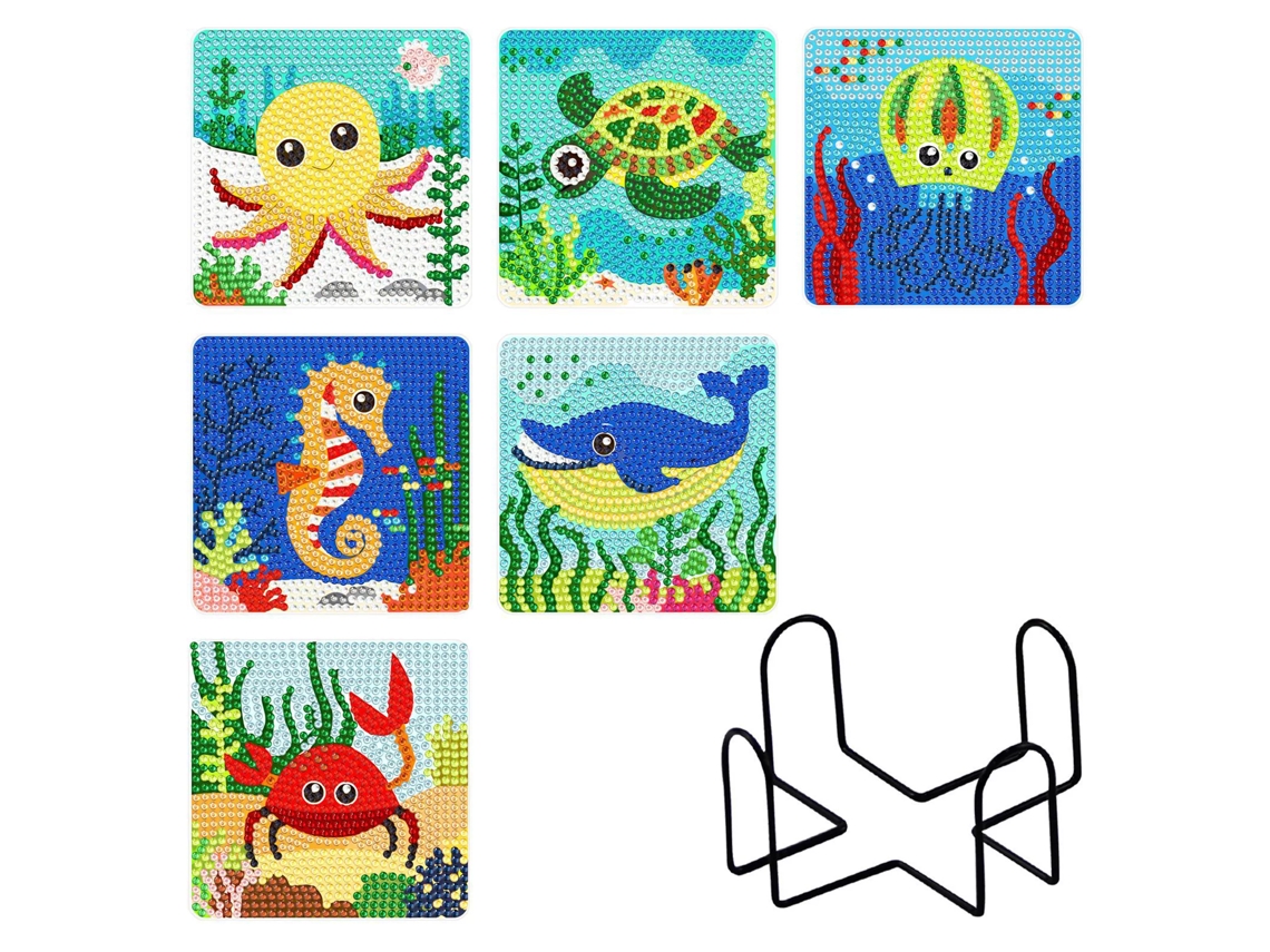 Conjunto De 6 Bases Para Copos Diamond Painting, 9,5 X 9,5 Cm