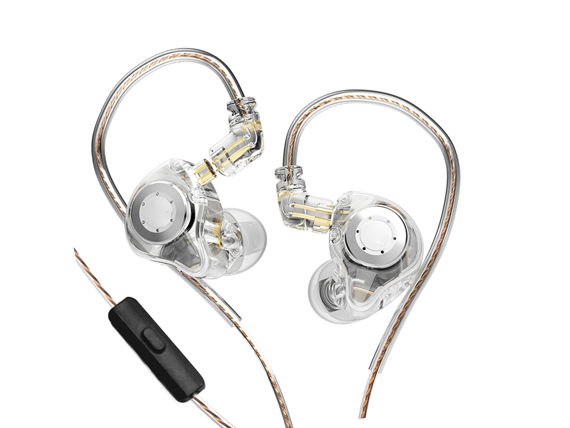 Fones intra-auriculares KZ EDX Pro com controladores dinâmicos magnéticos duais e cabo desmontável de 0,75 mm com microfone. | S/MARCA