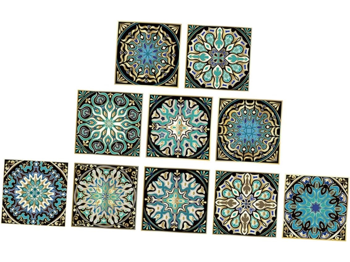 Conjunto De 10 Adesivos De Parede Mandala Decorativos Para Cozinha, Entrada, Banheiro E Bar.