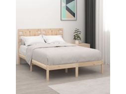 Vidaxl Estrutura De Cama Casal 135x190 Cm Madeira Maciça