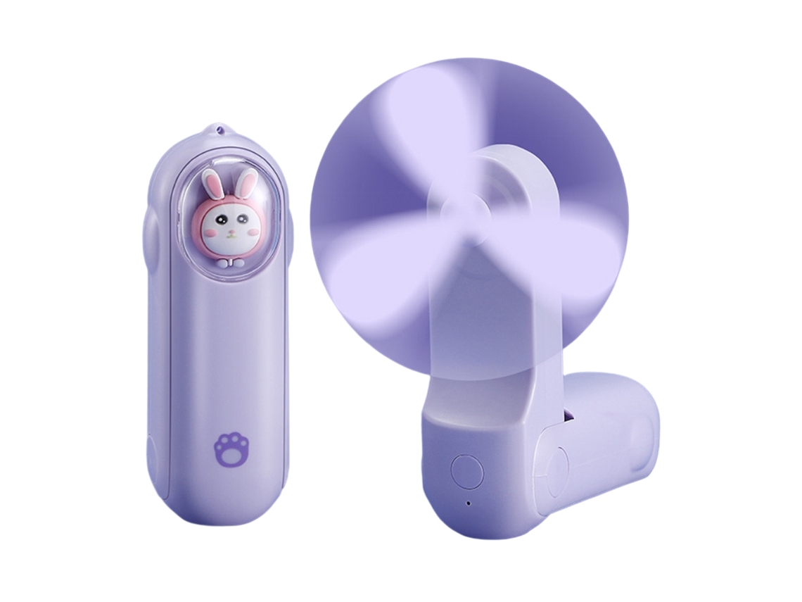 Ventilador Portátil Recarregável Plegável Mini Animais Cartoon
