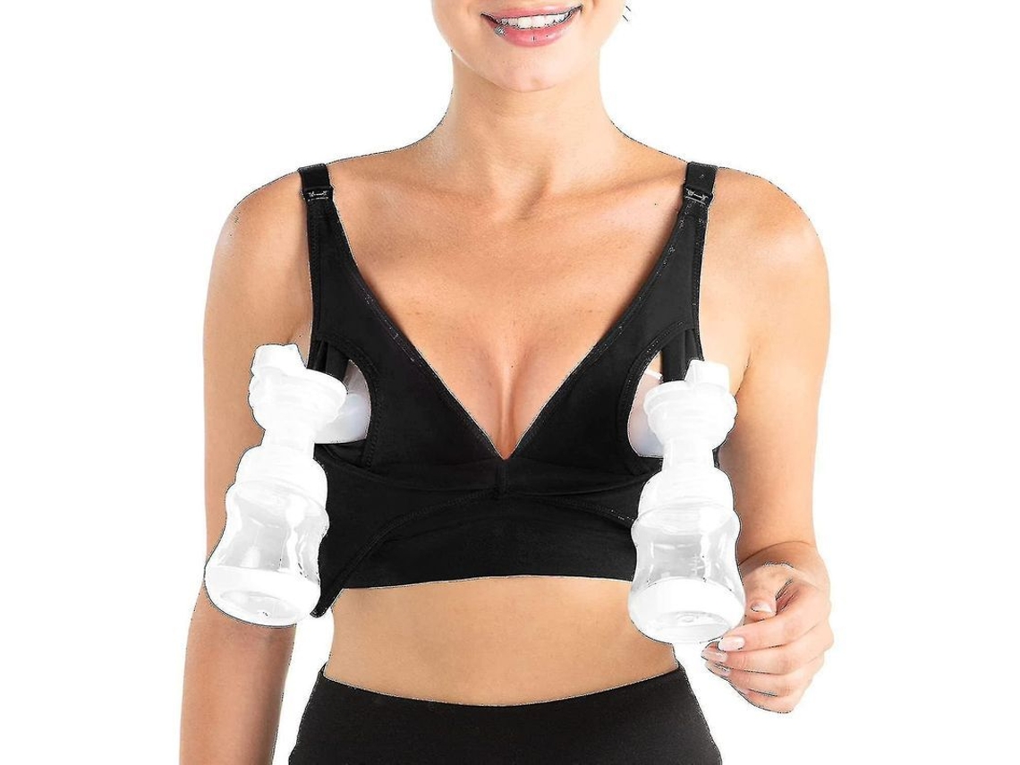 Sutiã de Bomba de Leite Sem Mãos 2 em 1 93% Algodão e 7% Spandex, Confortável e Suportivo